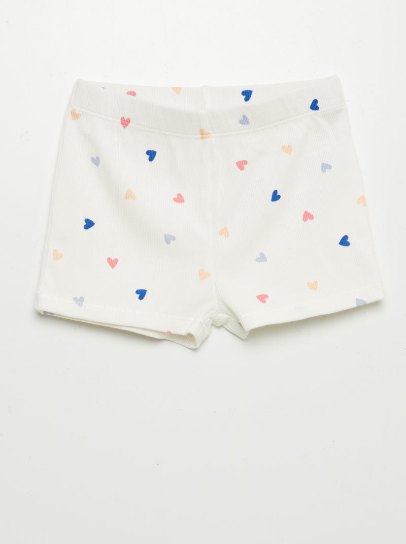 Pyjama short imprimé - 2 pièces BLANC - Kiabi