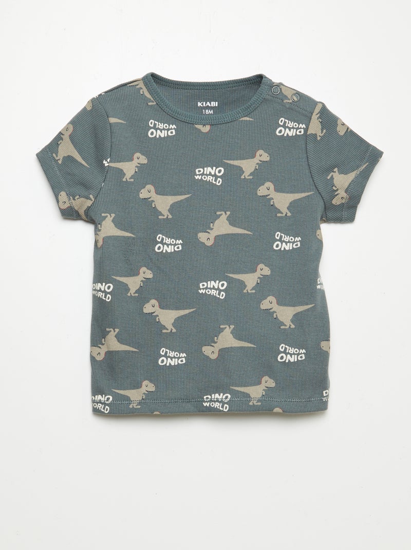 Pyjama short imprimé - 2 pièces VERT - Kiabi