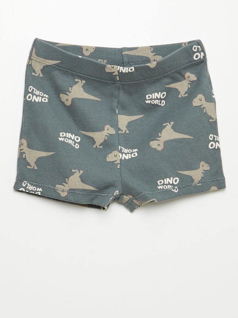 Pyjama short imprimé - 2 pièces VERT - Kiabi