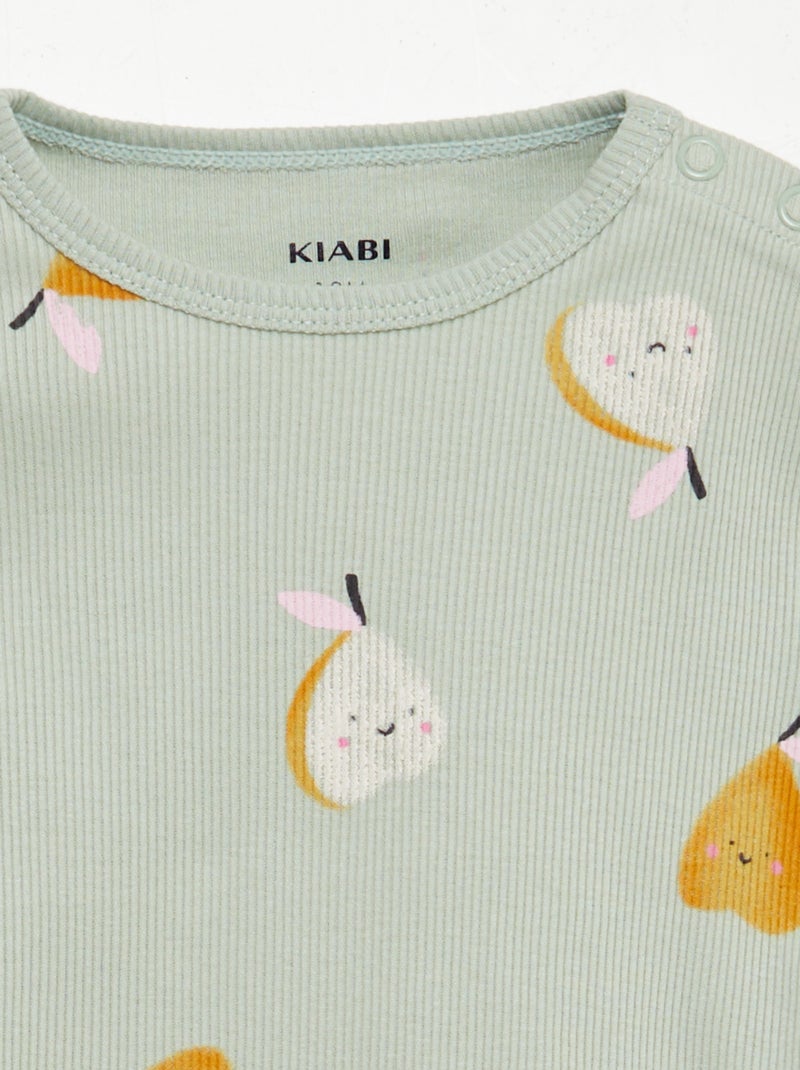Pyjama short imprimé - 2 pièces VERT - Kiabi