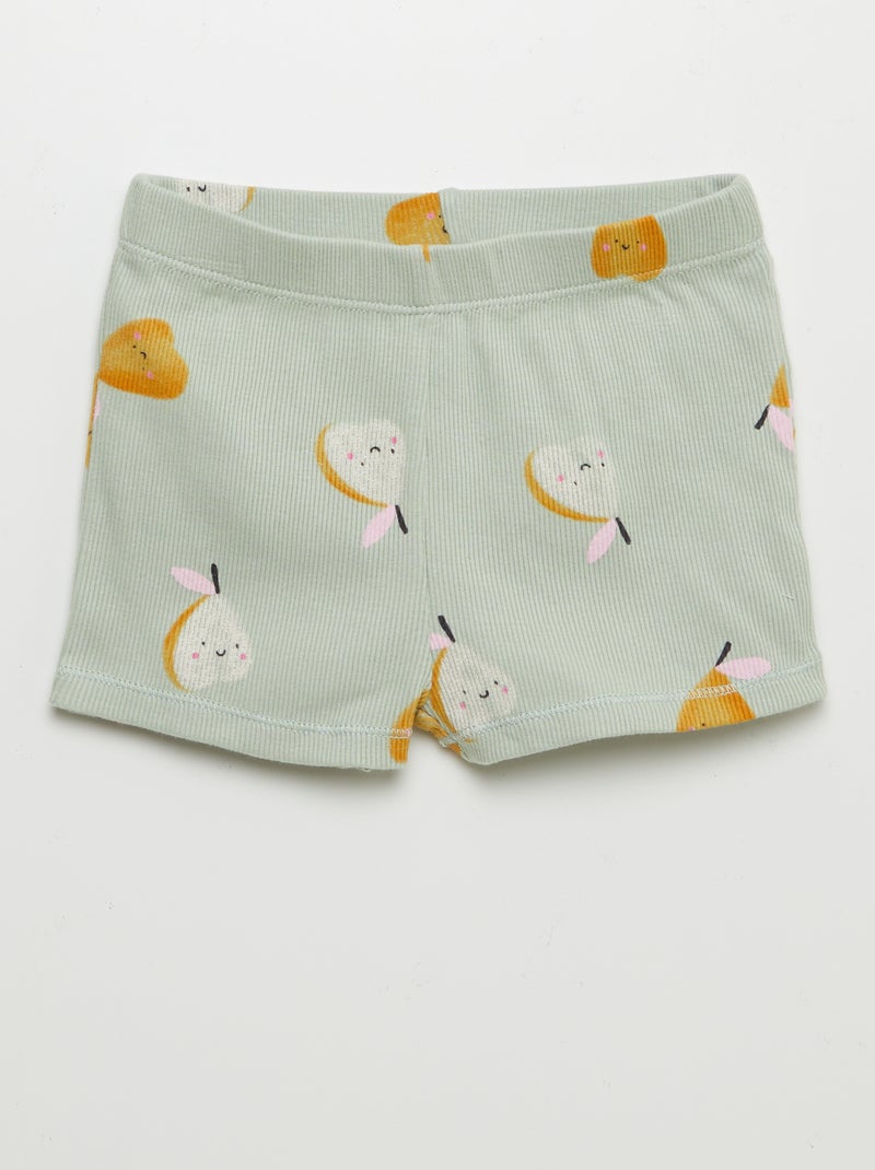 Pyjama short imprimé - 2 pièces VERT - Kiabi