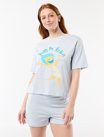 Pyjama short imprimé 'Vice Versa' - 2 pièces