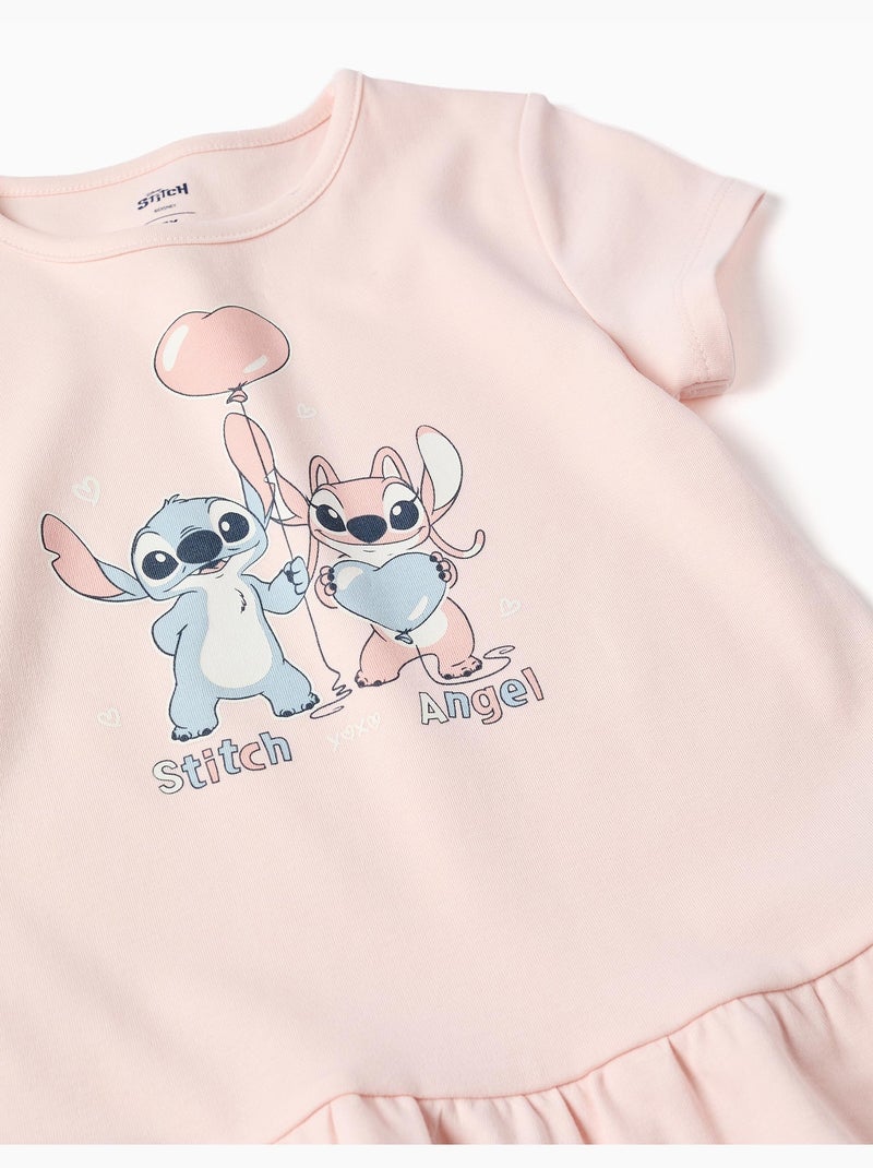 Pyjama-short met een glow-in-the-dark-print van Stitch Lichtroze - Kiabi