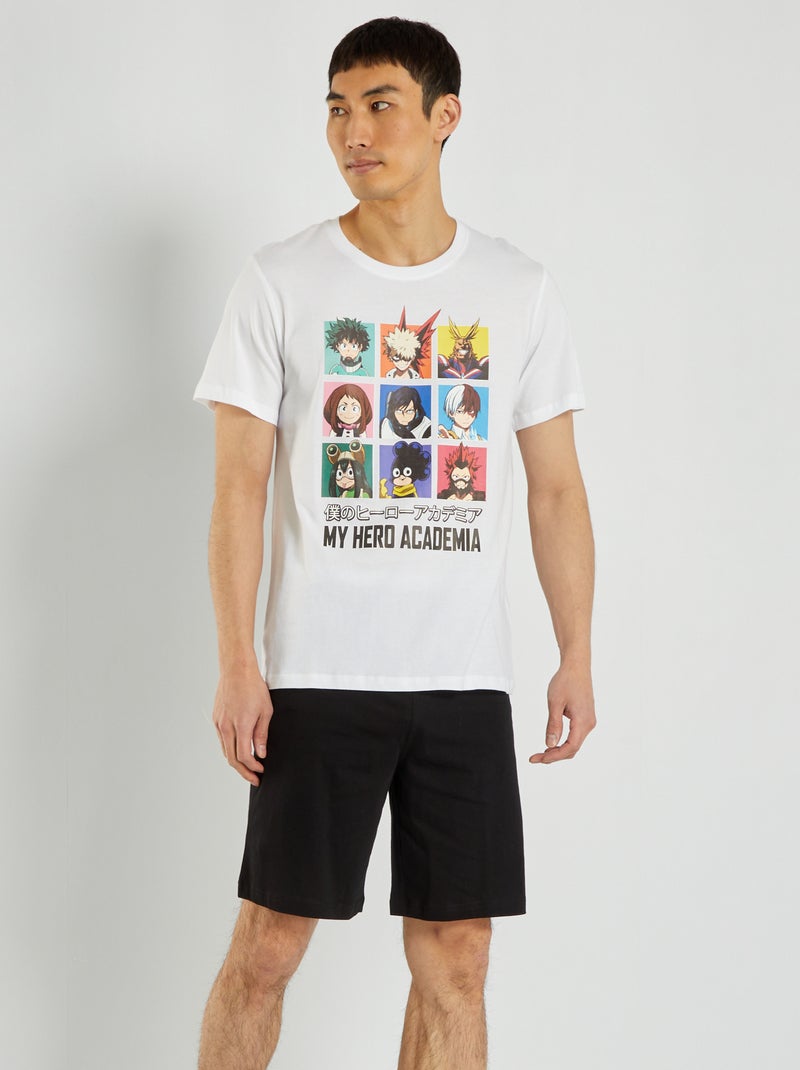 Pyjama short ' My Hero Academia' - 2 pièces blanc/noir - Kiabi