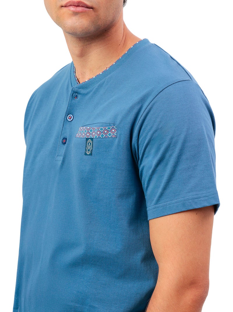 Pyjama short polo sterling Bleu - Kiabi