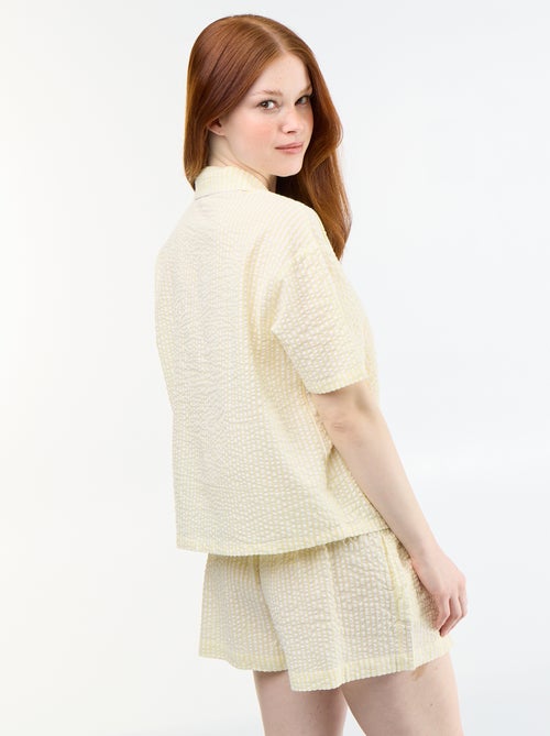 Pyjama short rayé - 2 pièces - Kiabi