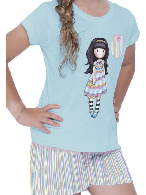 Pyjama short t-shirt and all things nice santoro bleu - Kiabi Pyjama short t-shirt and all things nice santoro bleu - Kiabi