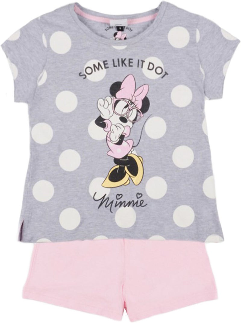 Pyjama short t-shirt minnie dots disney gris Gris - Kiabi