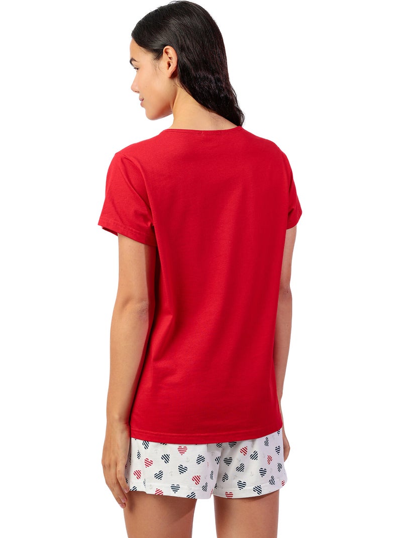 Pyjama short t-shirt ocean lover Rouge - Kiabi