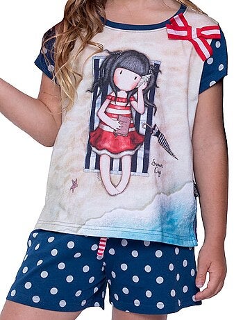 Pyjama short t-shirt summer days santoro marine