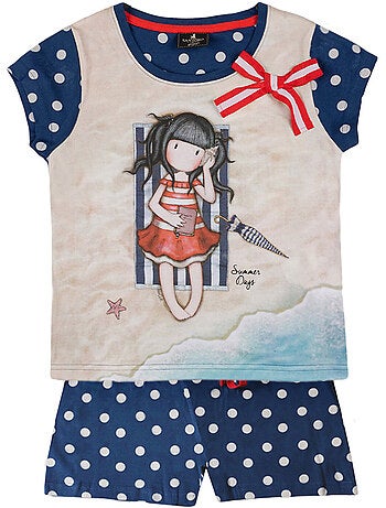 Pyjama short t-shirt summer days santoro marine