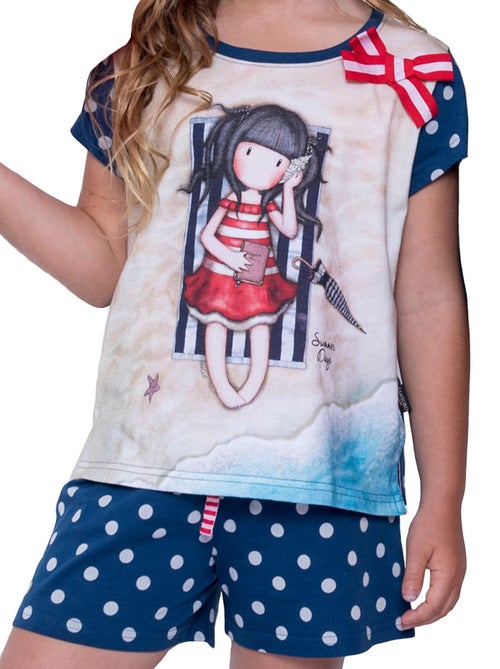 Pyjama short t-shirt summer days santoro marine - Kiabi Pyjama short t-shirt summer days santoro marine - Kiabi