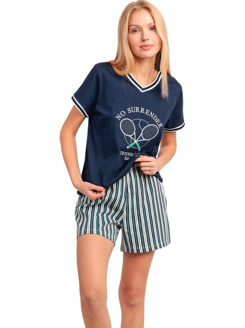 Pyjama short t-shirt tennis club - Kiabi