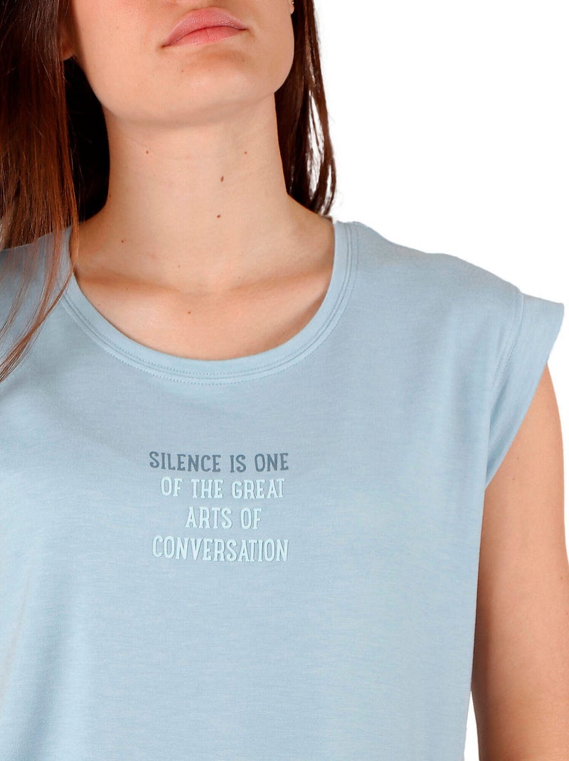 Pyjama short t-shirt the silence Bleu - Kiabi
