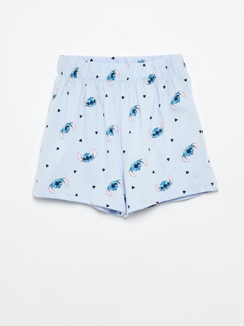 Pyjama 'Stitch' 'Disney' chemise manches courtes + short - 2 pièces - Kiabi
