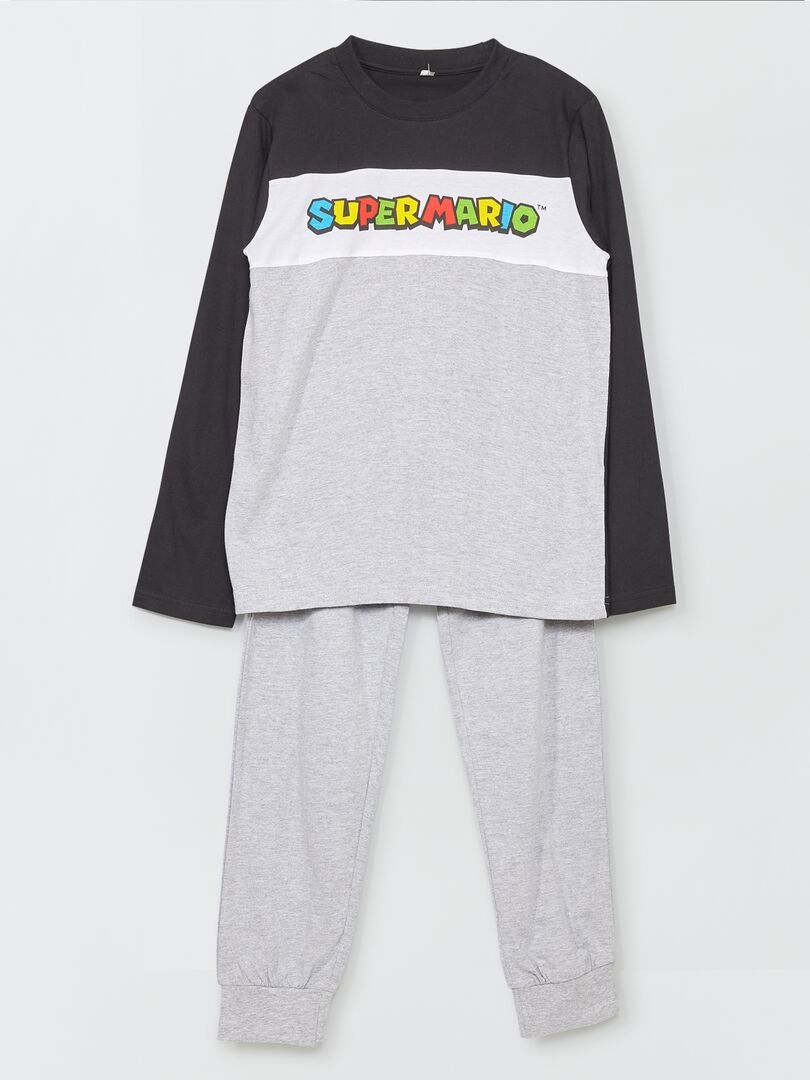 Pyjama 'Super Mario' - 2 pièces noir/gris - Kiabi