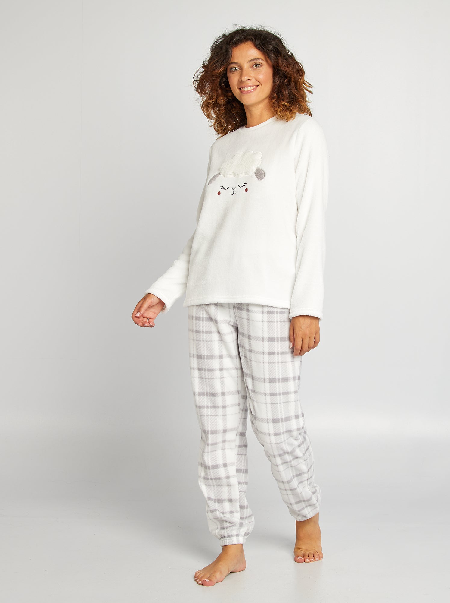 Pyjama sweat pantalon en polaire 2 pieces