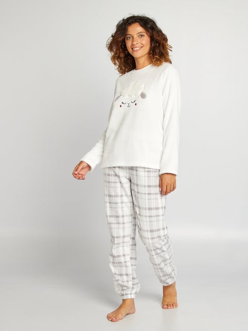 Pyjama sweat + pantalon en polaire - 2 pièces - Kiabi