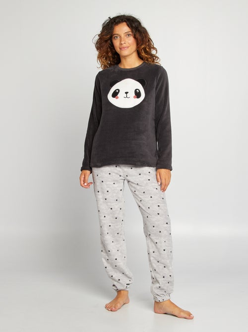 Pyjama sweat + pantalon en polaire - 2 pièces - Kiabi