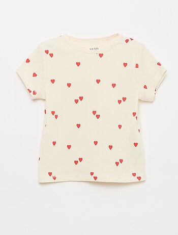 Pyjama t-shirt + short en coton côtelé - 2 pièces