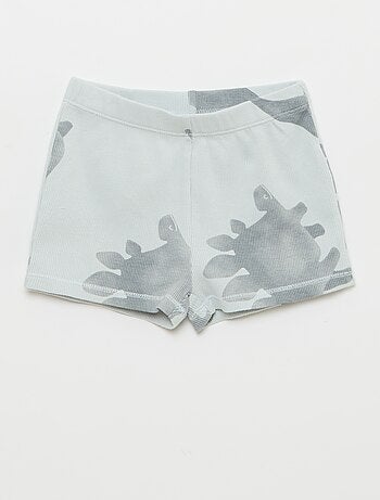 Pyjama t-shirt + short en coton côtelé - 2 pièces