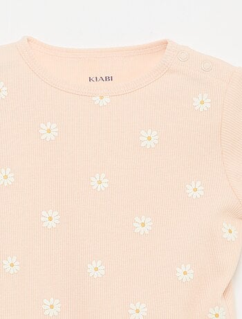 Pyjama t-shirt + short en coton côtelé - 2 pièces