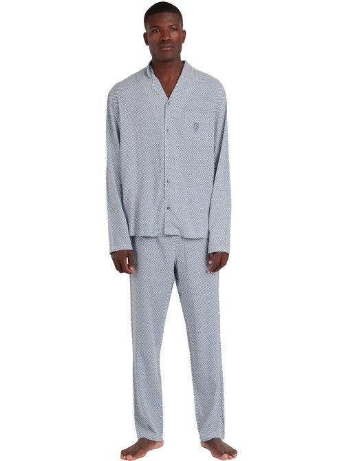 Pyjama tenue pantalon chemise manches longues classic spiga - Kiabi Pyjama tenue pantalon chemise manches longues classic spiga - Kiabi