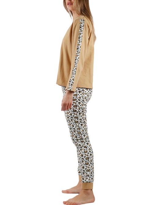 Pyjama tenue pantalon top manches longues minnie leopardo disney - Kiabi Pyjama tenue pantalon top manches longues minnie leopardo disney - Kiabi