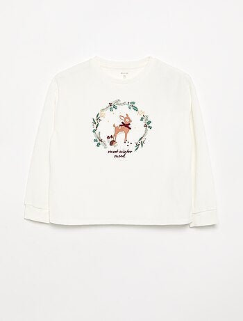 Pyjama van bedrukt velours
