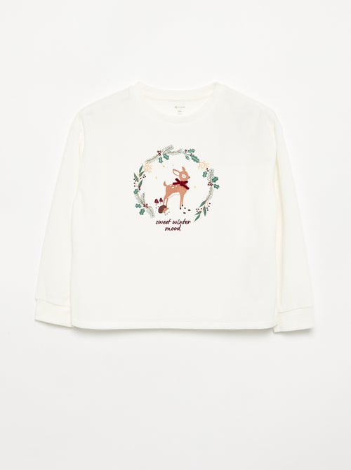 Pyjama van bedrukt velours - Kiabi Pyjama van bedrukt velours - Kiabi