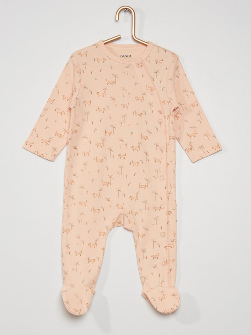 pyjama van biokatoen roze - Kiabi