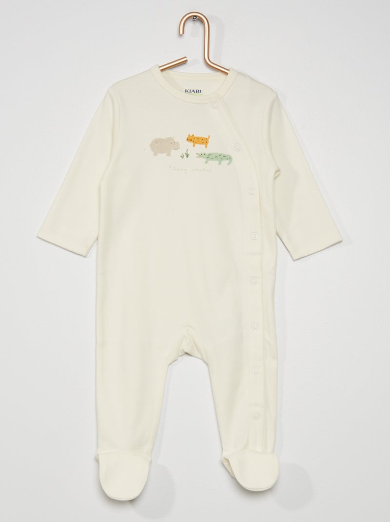 pyjama van biokatoen WIT - Kiabi