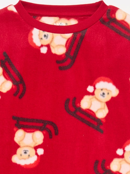 Pyjama van fleecestof met all-over kerstmotief - Kiabi