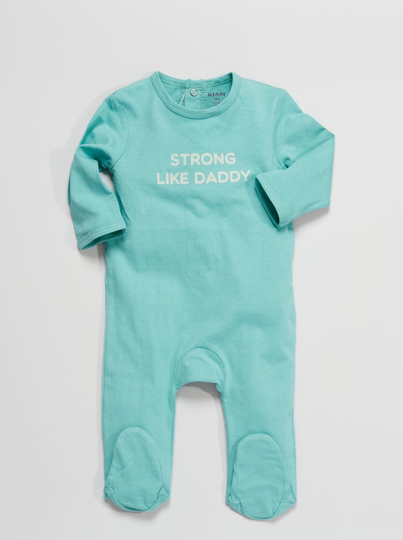 Pyjama van jersey met tekstopdruk GROEN - Kiabi