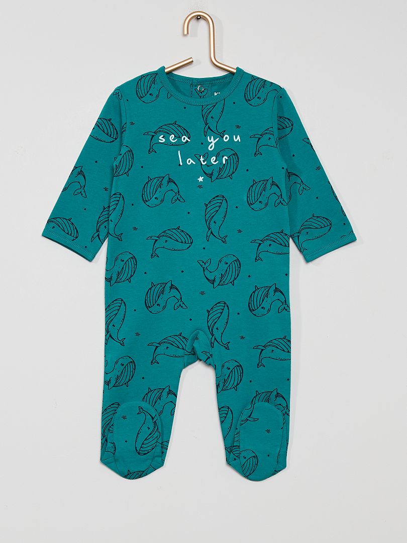 Pyjama van jerseystof GROEN - Kiabi