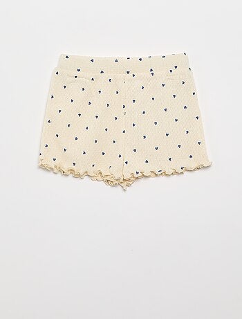 Pyjama van pointelle-tricot met T-shirt en short - 2-delig