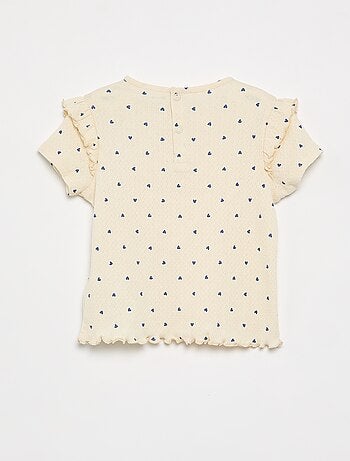 Pyjama van pointelle-tricot met T-shirt en short - 2-delig