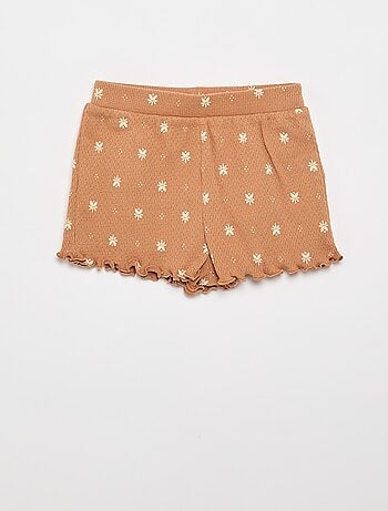 Pyjama van pointelle-tricot met T-shirt en short - 2-delig