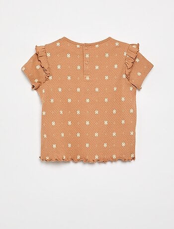 Pyjama van pointelle-tricot met T-shirt en short - 2-delig