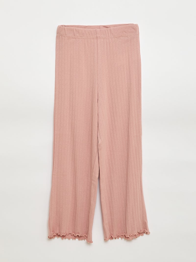 Pyjama van tricot met fijn ajourmotiefje - 2-delig Rose - Kiabi