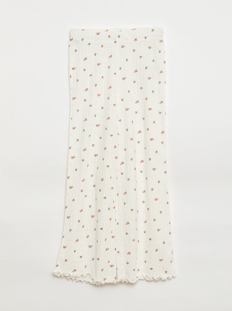 Pyjama van tricot met fijn ajourmotiefje - 2-delig Wit - Kiabi