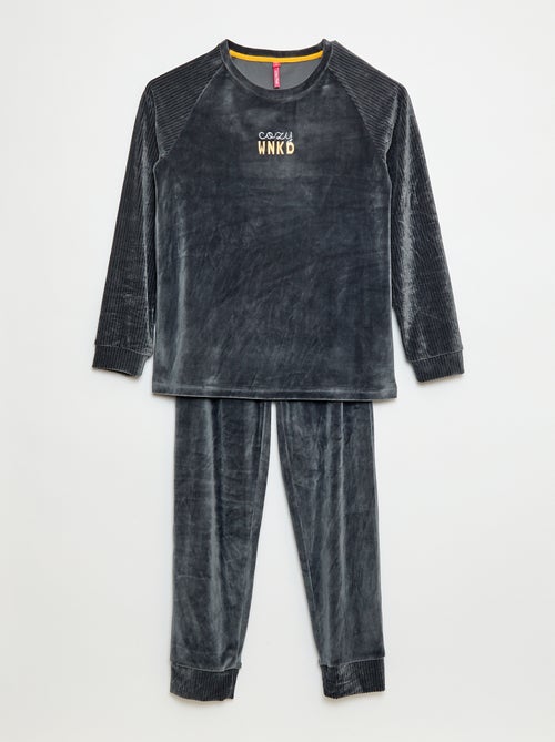 Pyjama van velours - 2-delig - Kiabi