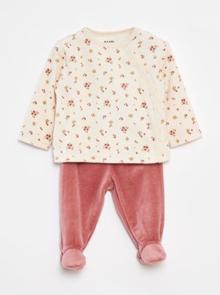 Pyjama van velours - 2-delig