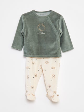 Pyjama van velours - 2-delig