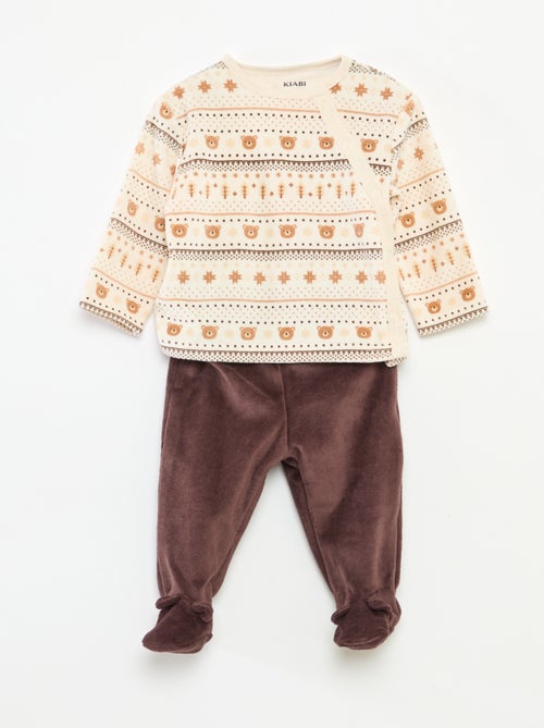 Pyjama van velours - 2-delig - Kiabi