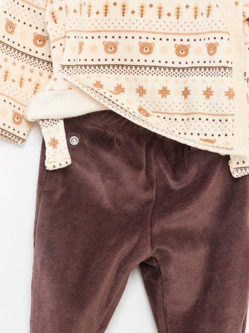 Pyjama van velours - 2-delig - Kiabi