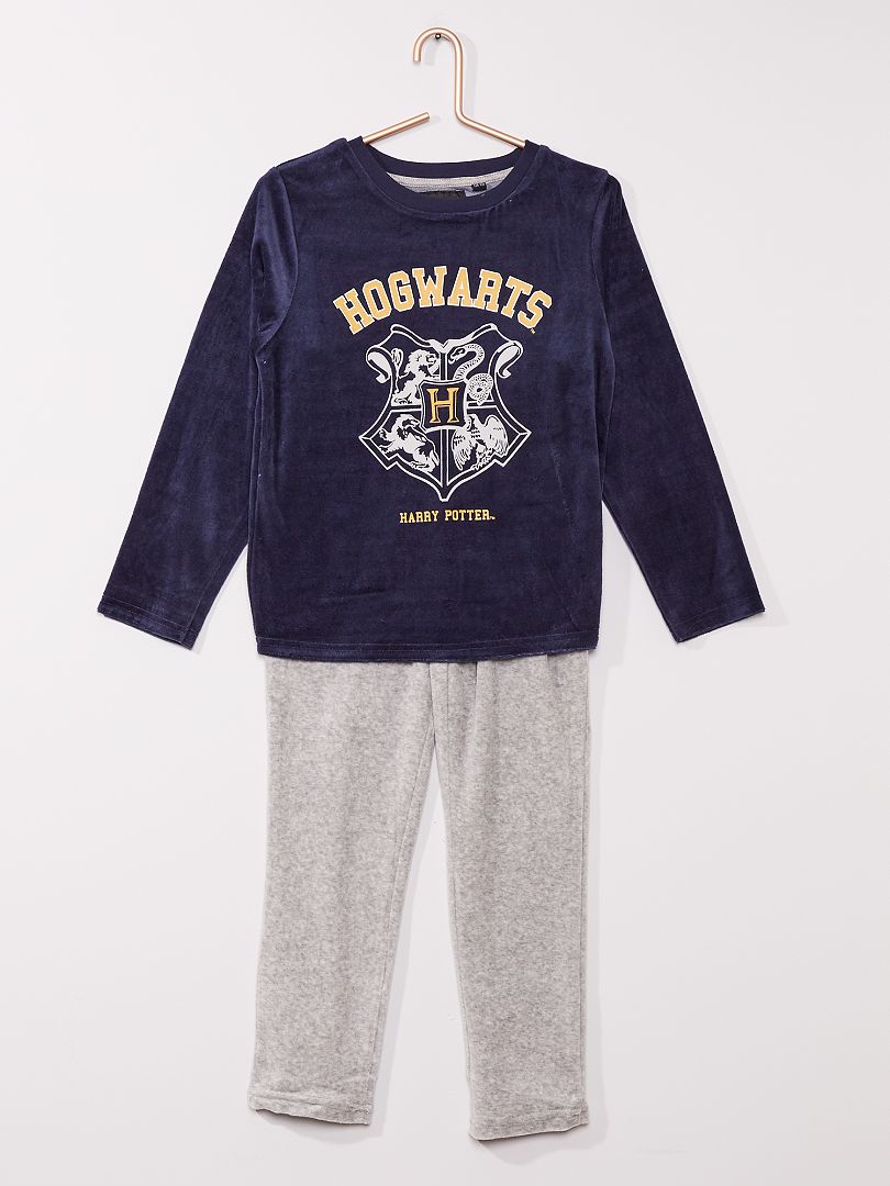 Pyjama velours 'Harry Potter' bleu marine - Kiabi