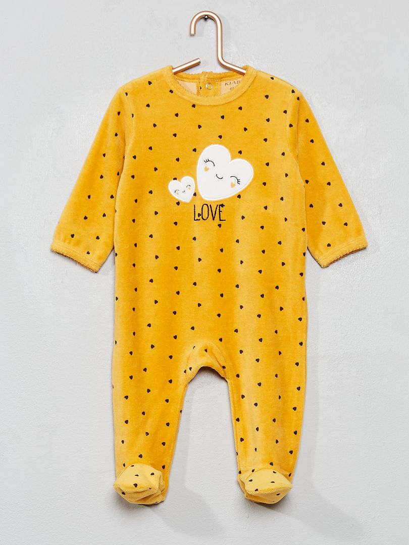 Pyjama velours jaune - Kiabi