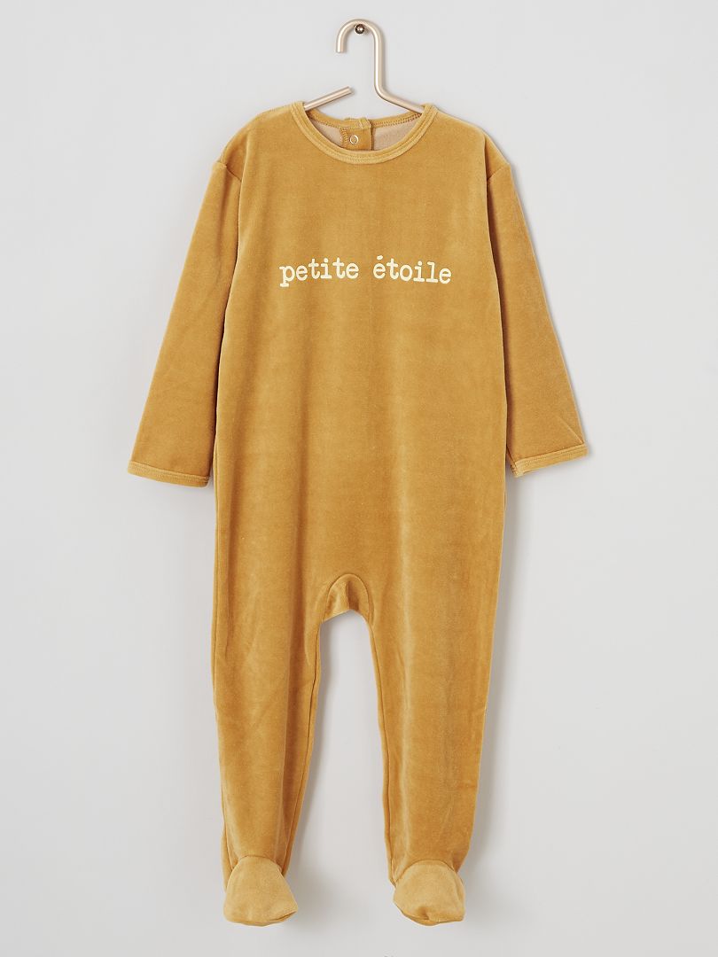 Pyjama velours jaune/étoile - Kiabi