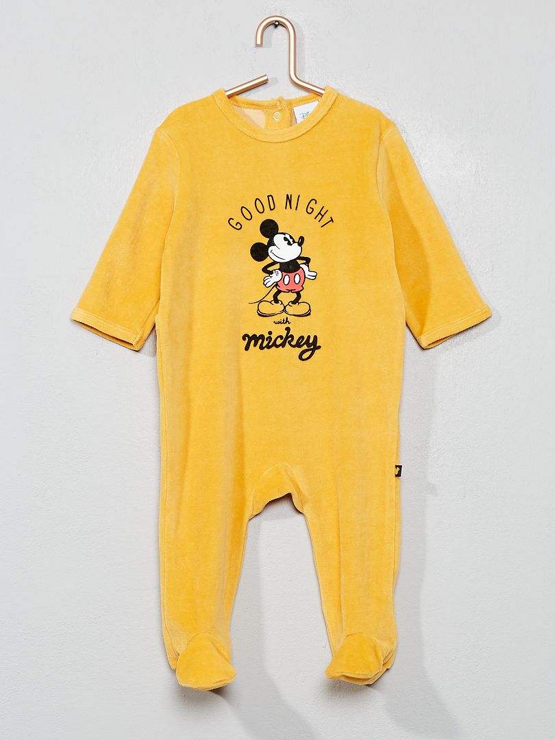 Pyjama velours 'Mickey' jaune - Kiabi